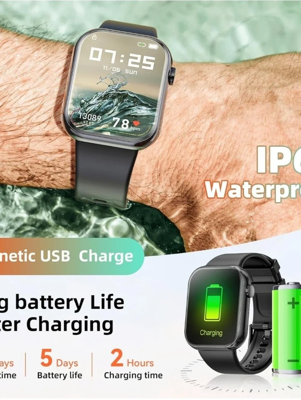 Smart Watch (Answer/Make Call) 1.85inch for Men Women Android / iOS
